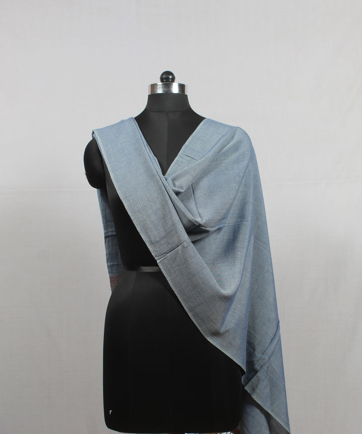 Grey orange handloom fine cotton bhujodi stole