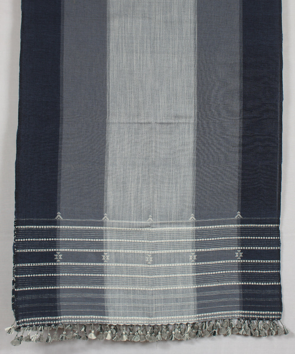 Multi color striped handloom fine bhujodi cotton stole