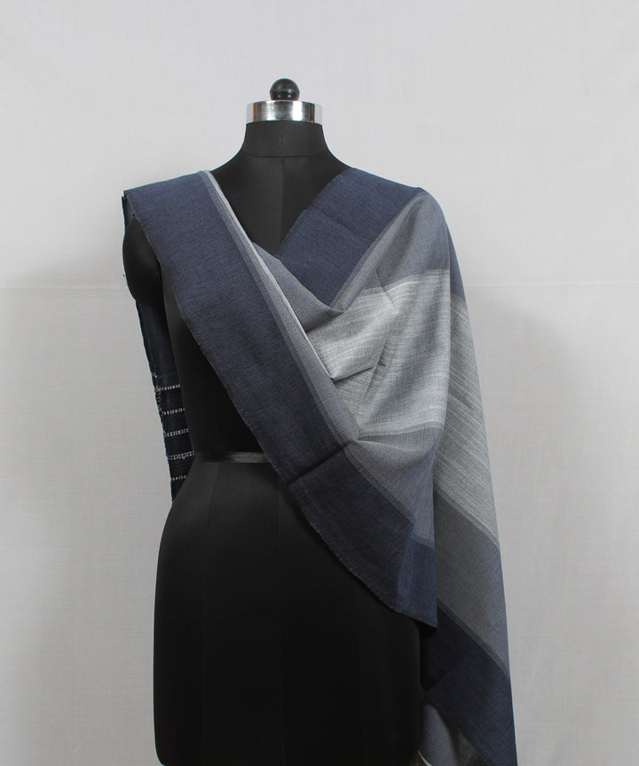 Multi color striped handloom fine bhujodi cotton stole