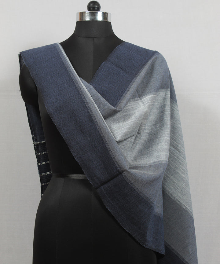 Multi color striped handloom fine bhujodi cotton stole