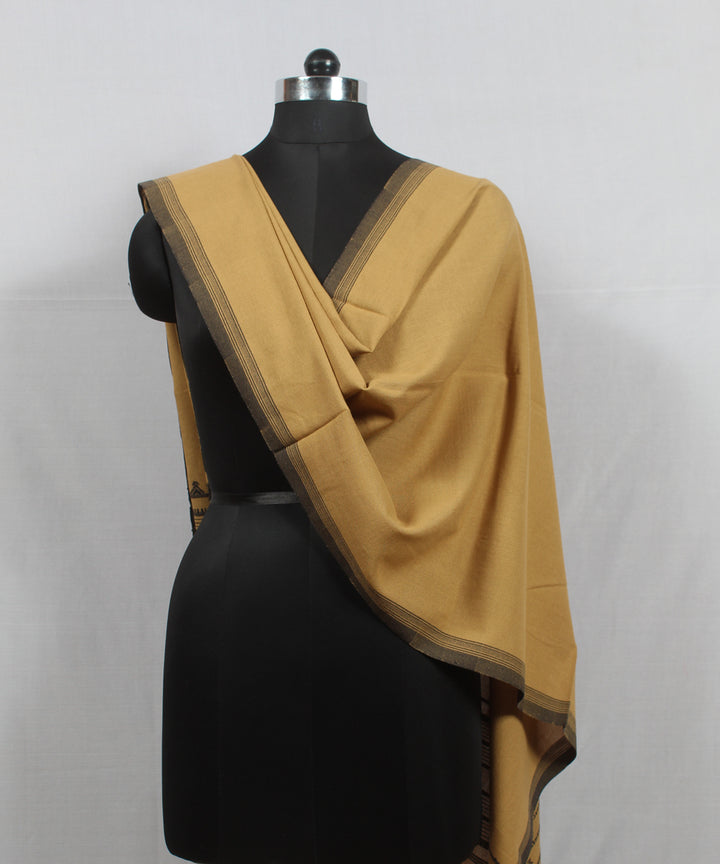 Beige blue handloom fine cotton bhujodi stole