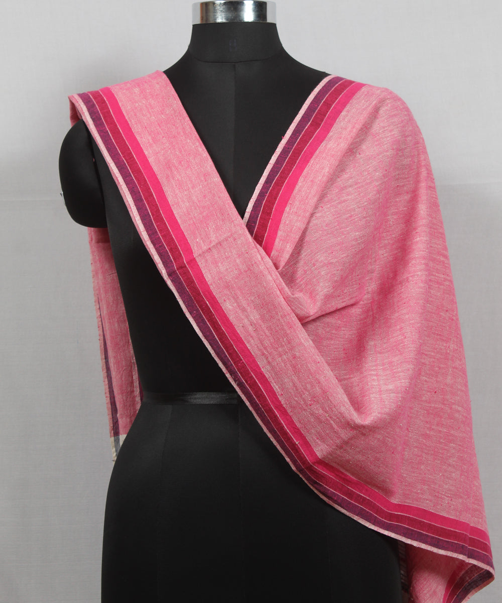 Multicolor red black handloom kala cotton bhujodi stole