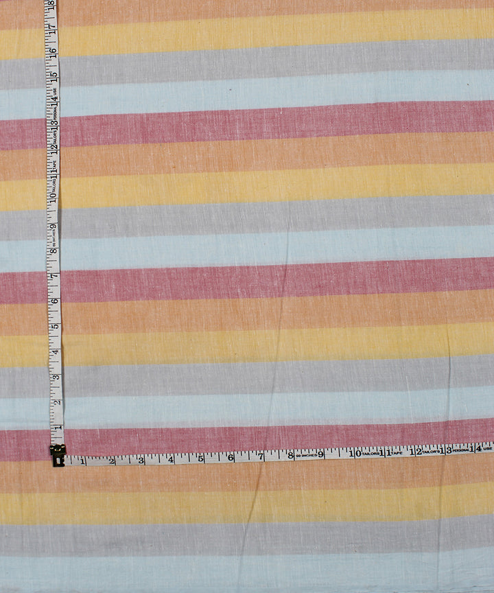 Multicolor handwoven bengal cotton stripes fabric