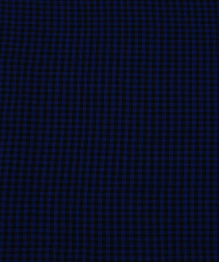 Blue black handwoven bengal cotton checks fabric