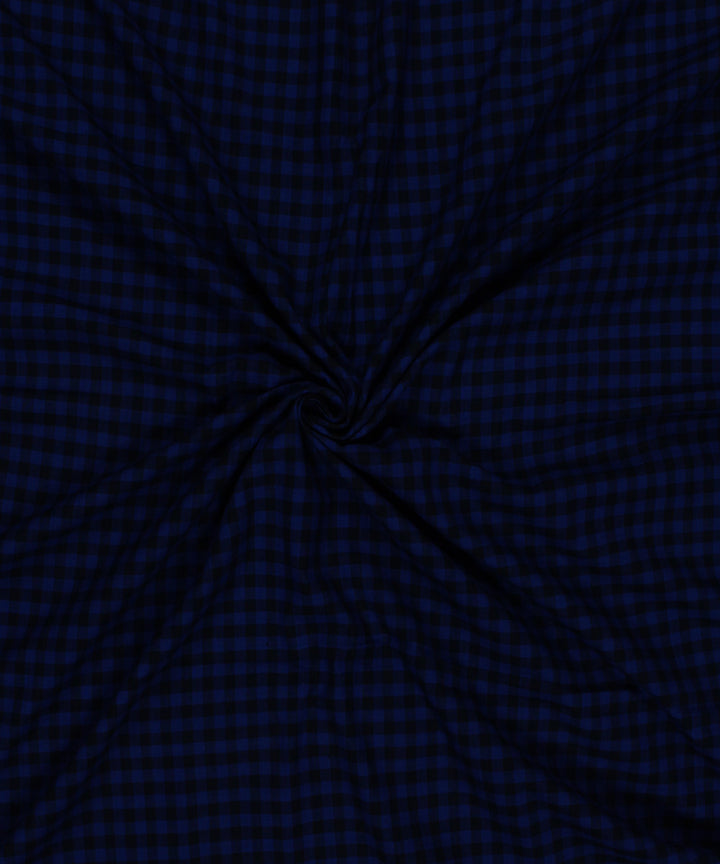 Blue black handwoven bengal cotton checks fabric