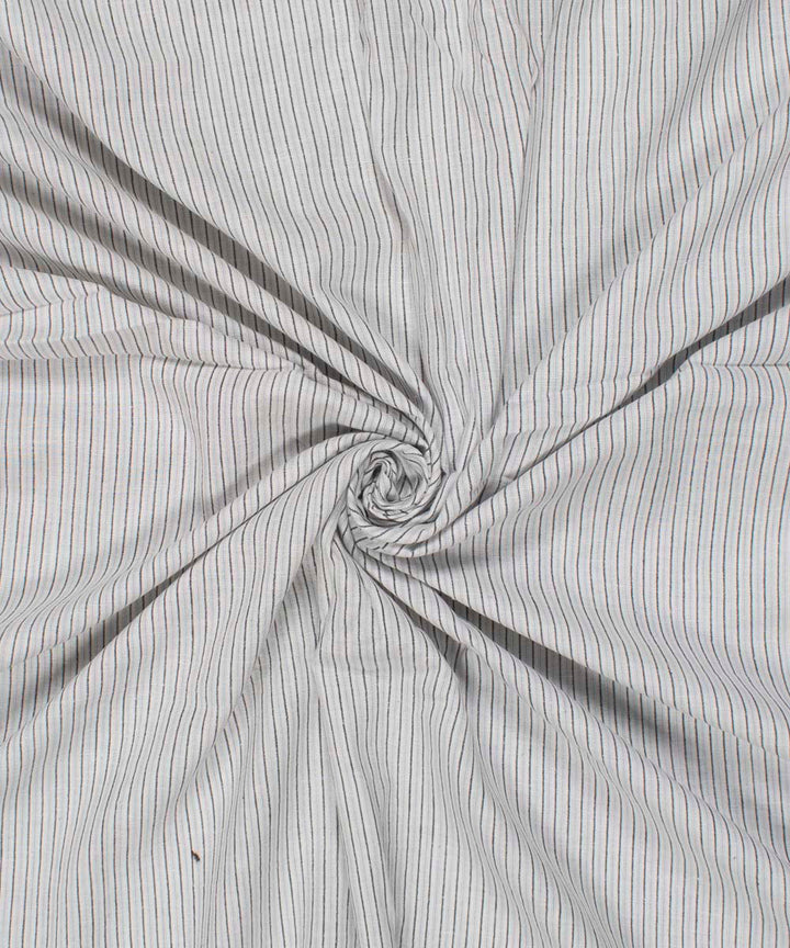 White black grey stripes handwoven bengal cotton fabric