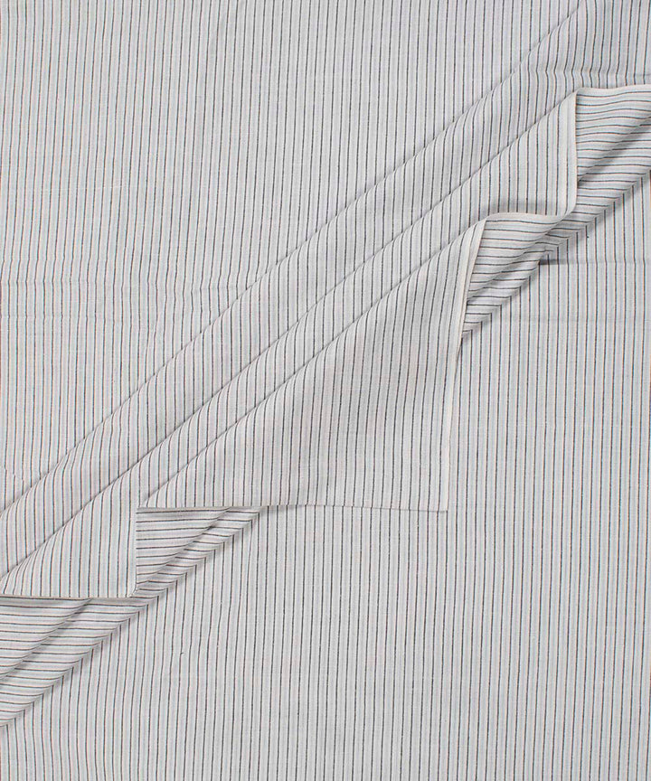 White black grey stripes handwoven bengal cotton fabric