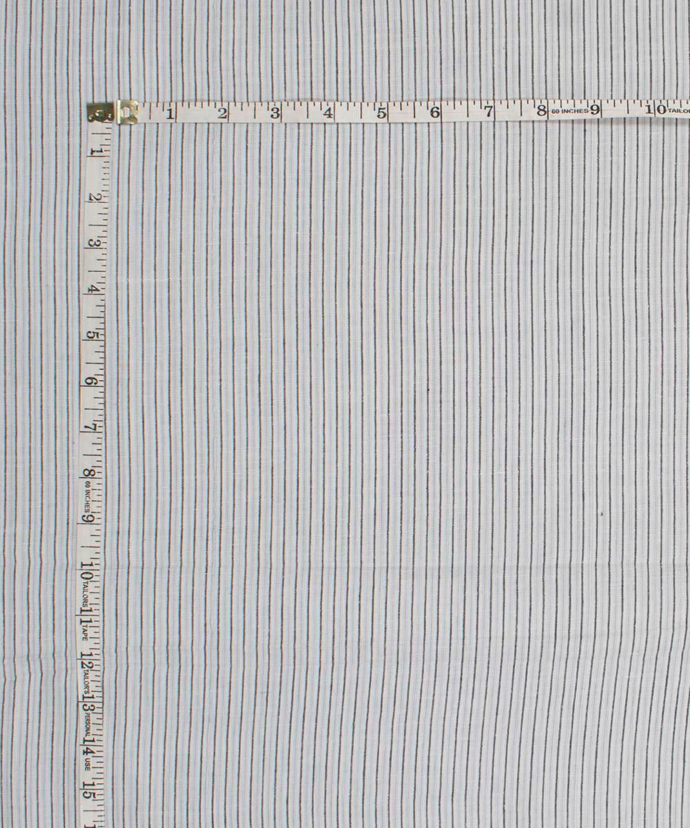 White black grey stripes handwoven bengal cotton fabric