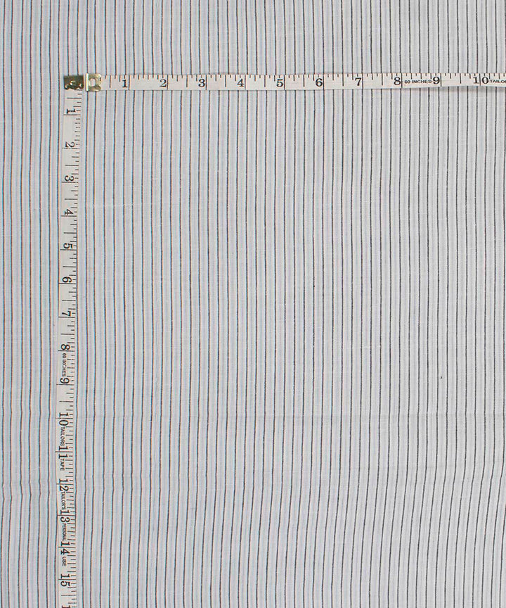 White black grey stripes handwoven bengal cotton fabric