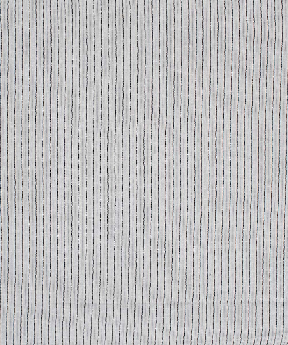 White black grey stripes handwoven bengal cotton fabric