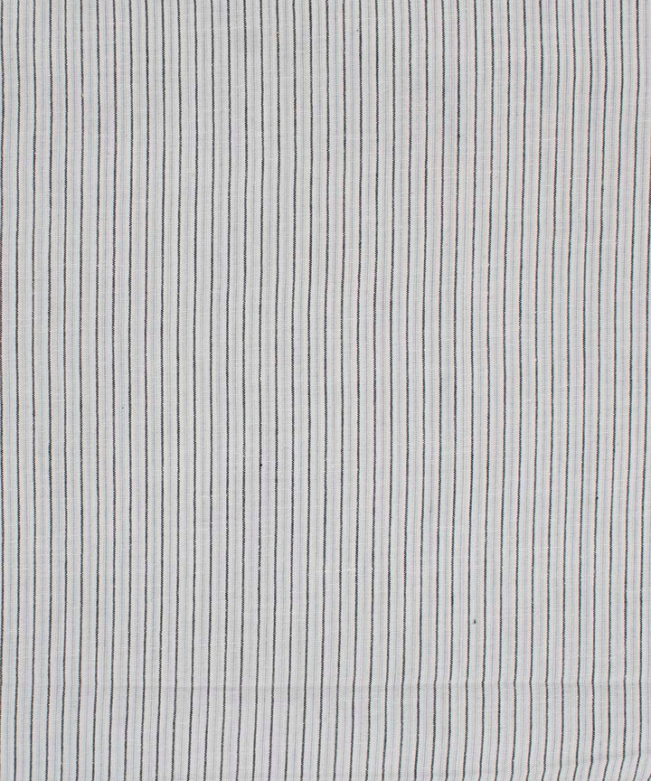 White black grey stripes handwoven bengal cotton fabric