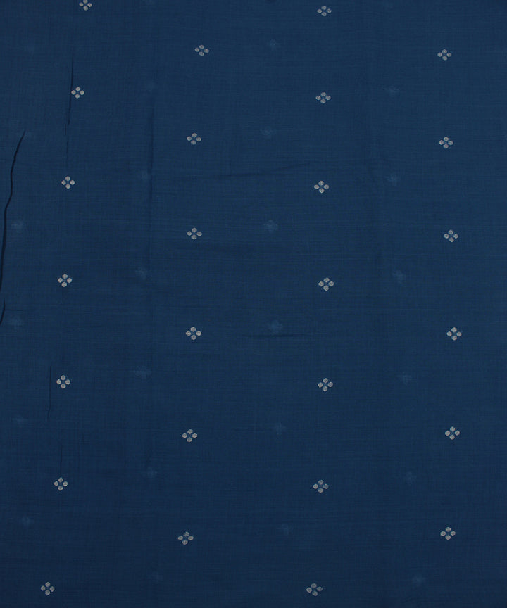 Blue white handwoven jamdani fabric