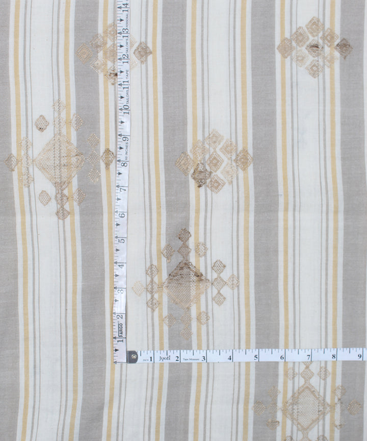 White striped extra weft cotton bhuj fabric