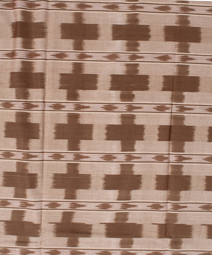 Brown warp ikat cotton pochampally ikat fabric