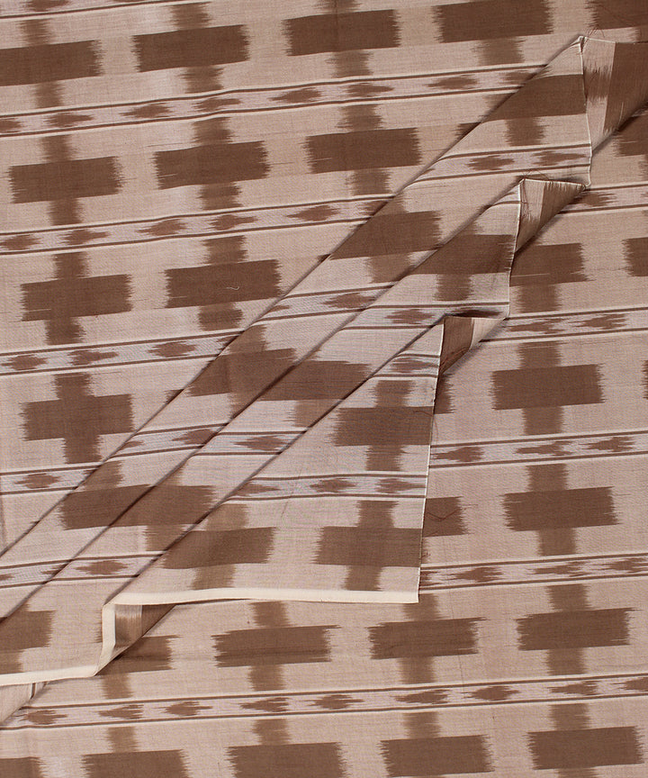 Brown warp ikat cotton pochampally ikat fabric