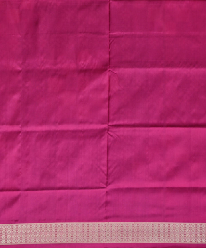 Multicolor deep magenta silk handloom sambalpuri saree