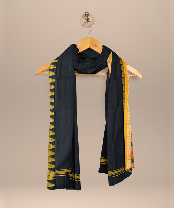 Black orange cotton handloom nuapatna dupatta
