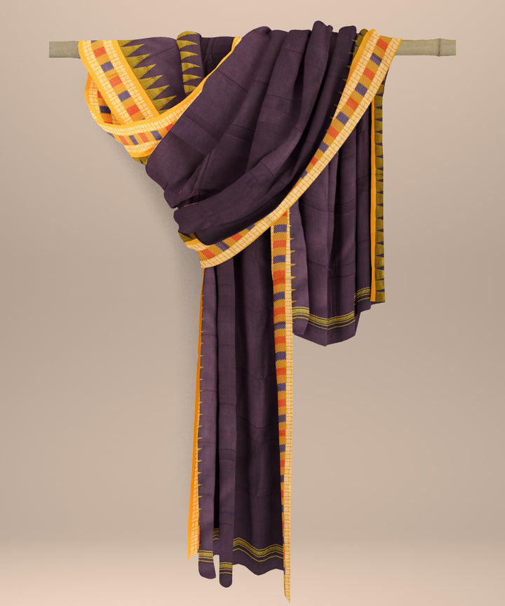 Purple orange cotton handloom nuapatna dupatta