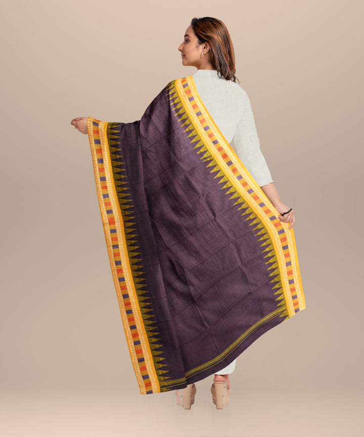 Purple orange cotton handloom nuapatna dupatta