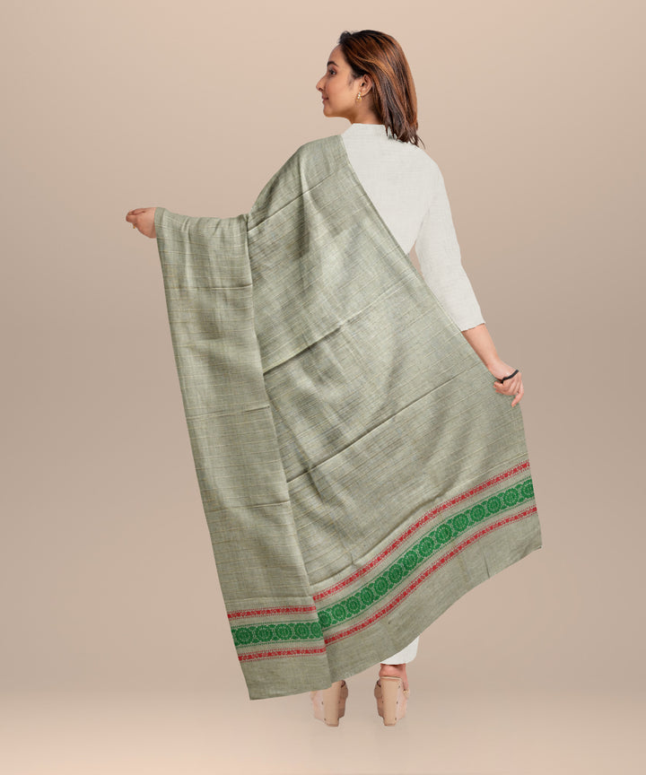 Grey dark blue tussar silk handloom sambalpuri shawl