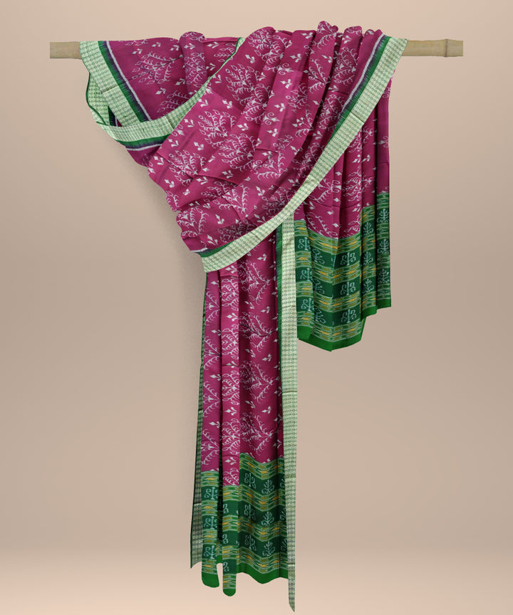Purple dark green silk handloom sambalpuri dupatta