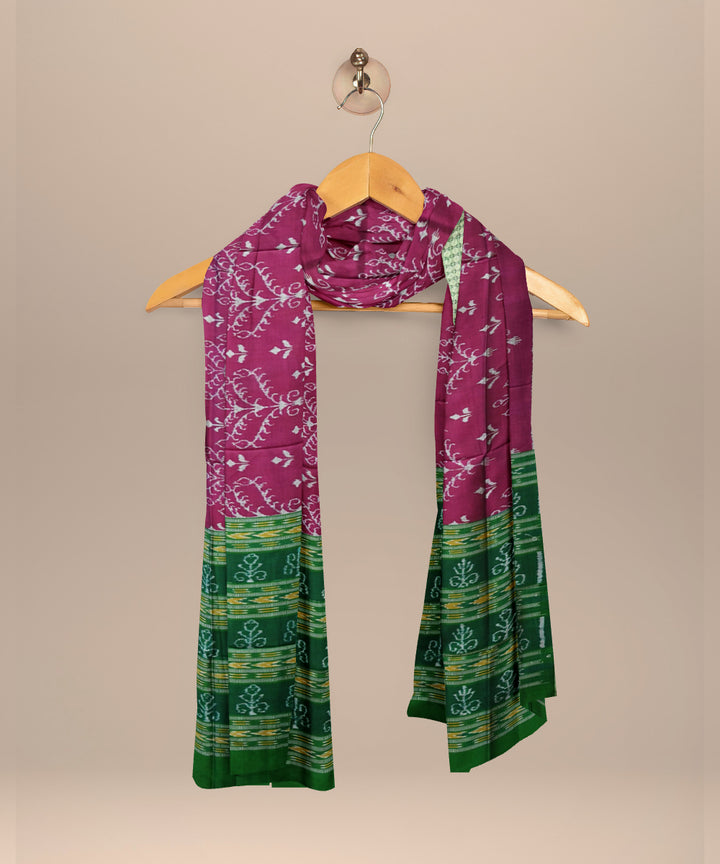 Purple dark green silk handloom sambalpuri dupatta
