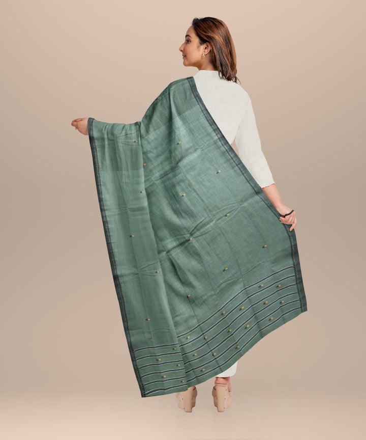 Grey black cotton handloom sonepur dupatta