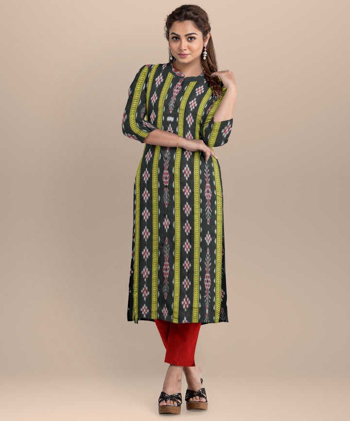 Black dark red handloom nuapatna cotton dress material