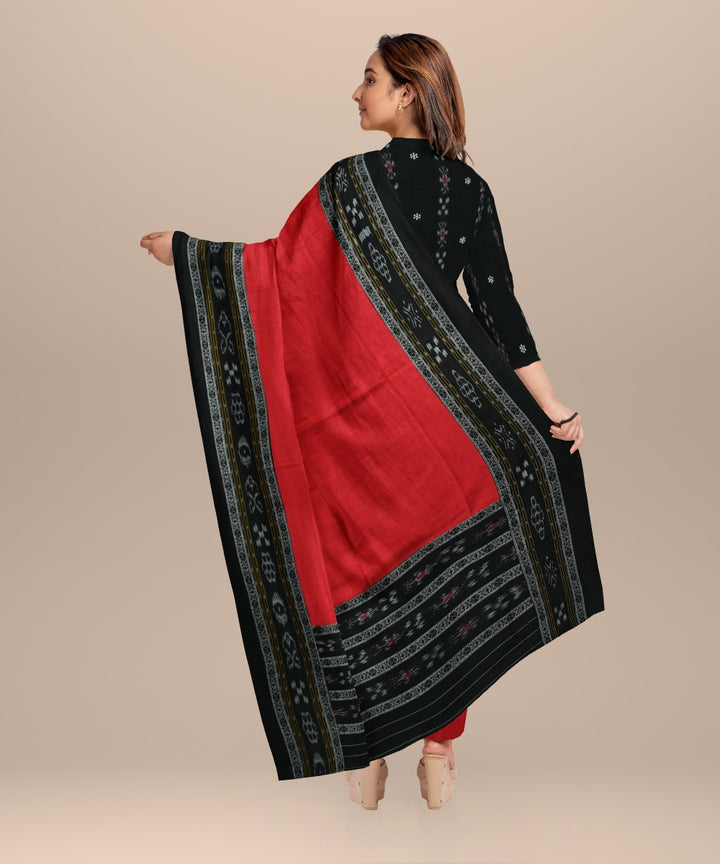 Black dark red handloom nuapatna cotton dress material