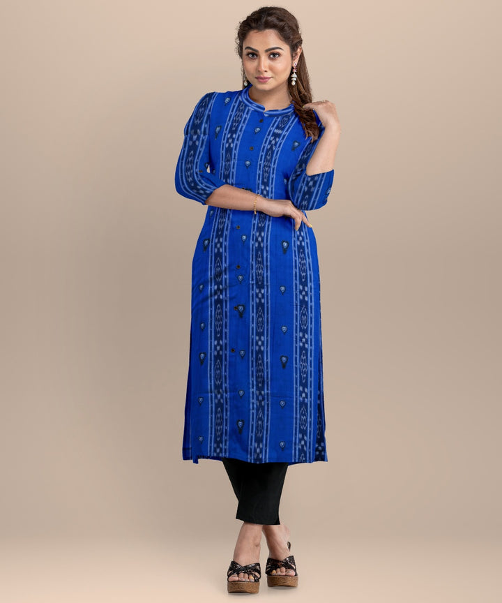 Navy blue black handloom cotton nuapatna dress material