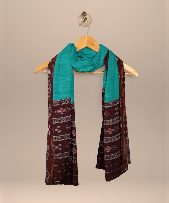 Maroon aqua handloom cotton nuapatna dress material