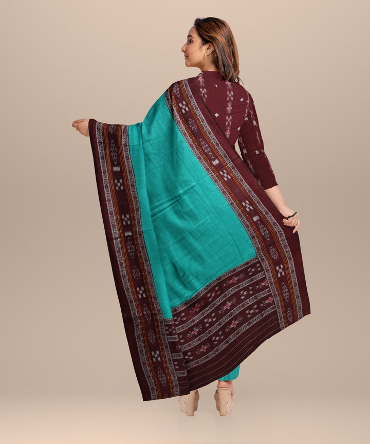 Maroon aqua handloom cotton nuapatna dress material