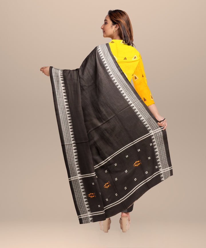 Yellow black handloom cotton nuapatna dress material