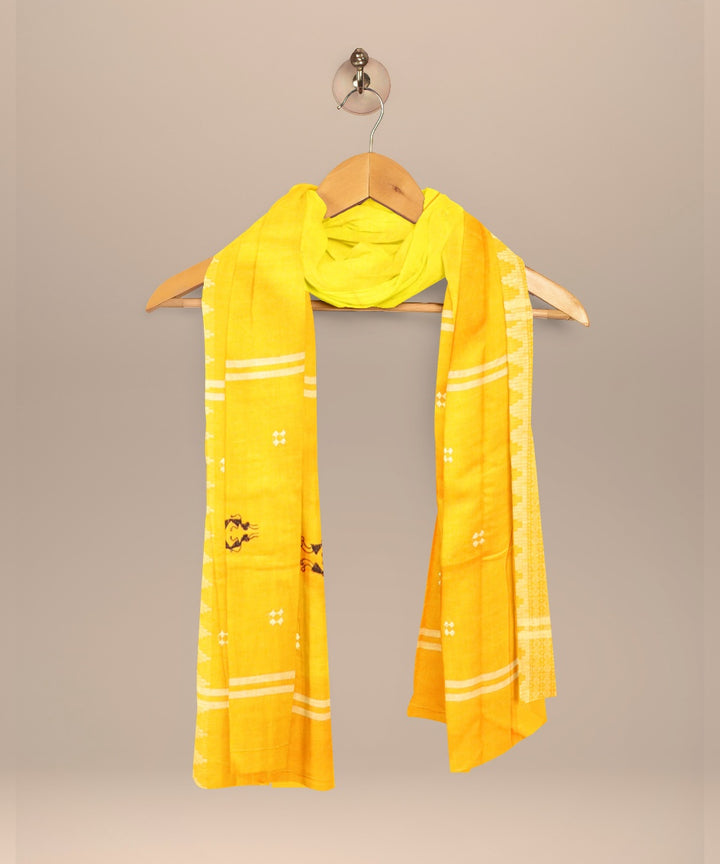 Sky blue yellow handloom cotton nuapatna dress material