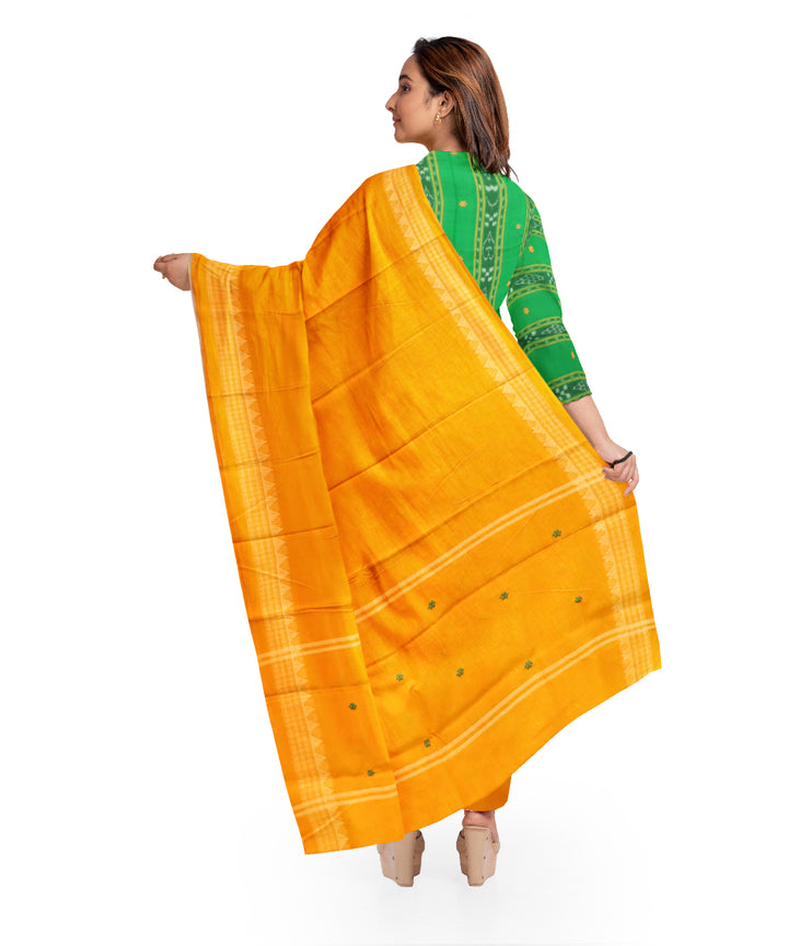 Light green yellow handloom cotton nuapatna dress material