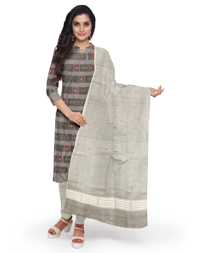 Grey gray handloom cotton nuapatna dress material