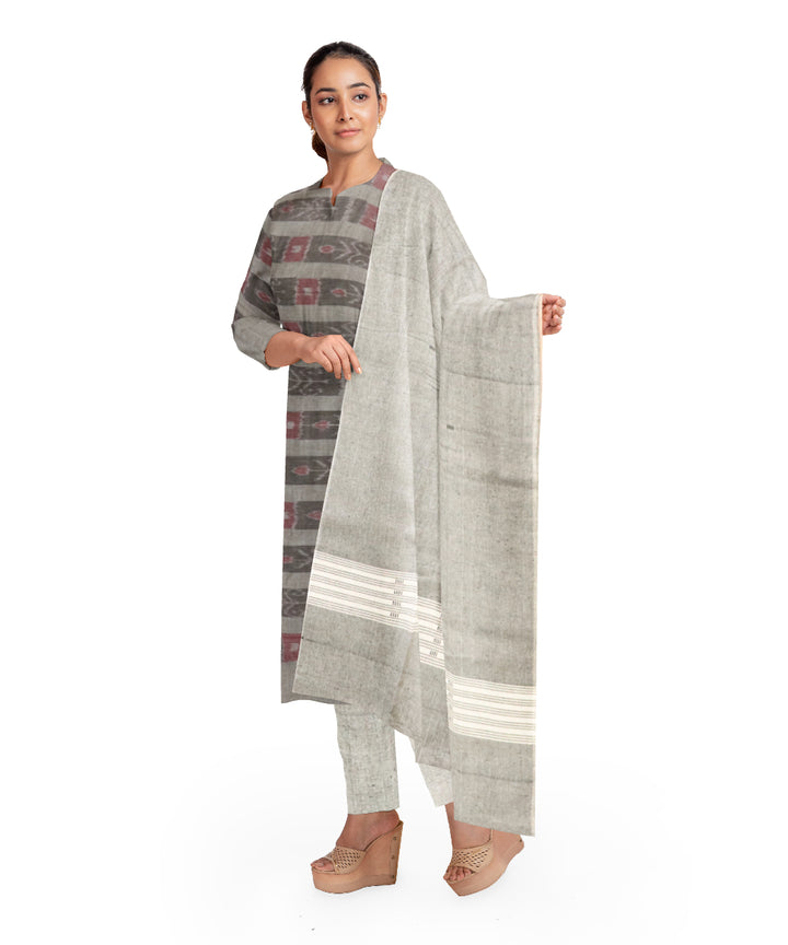 Grey gray handloom cotton nuapatna dress material