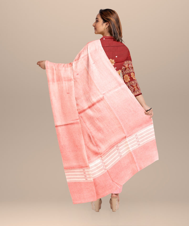 Maroon cameo pink handloom cotton sonepur dress material