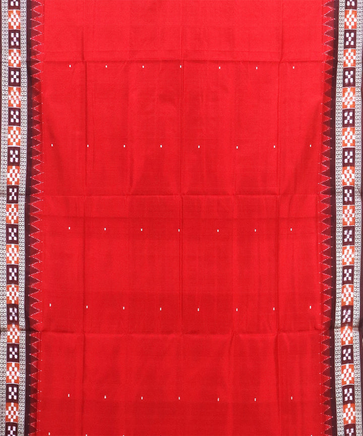Red Pasapalli border Silk Handwoven Sambalpuri Saree
