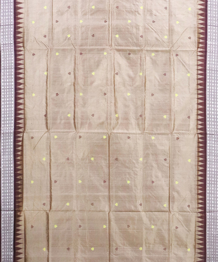 Beige coffee Silk Handwoven Bomkai Saree