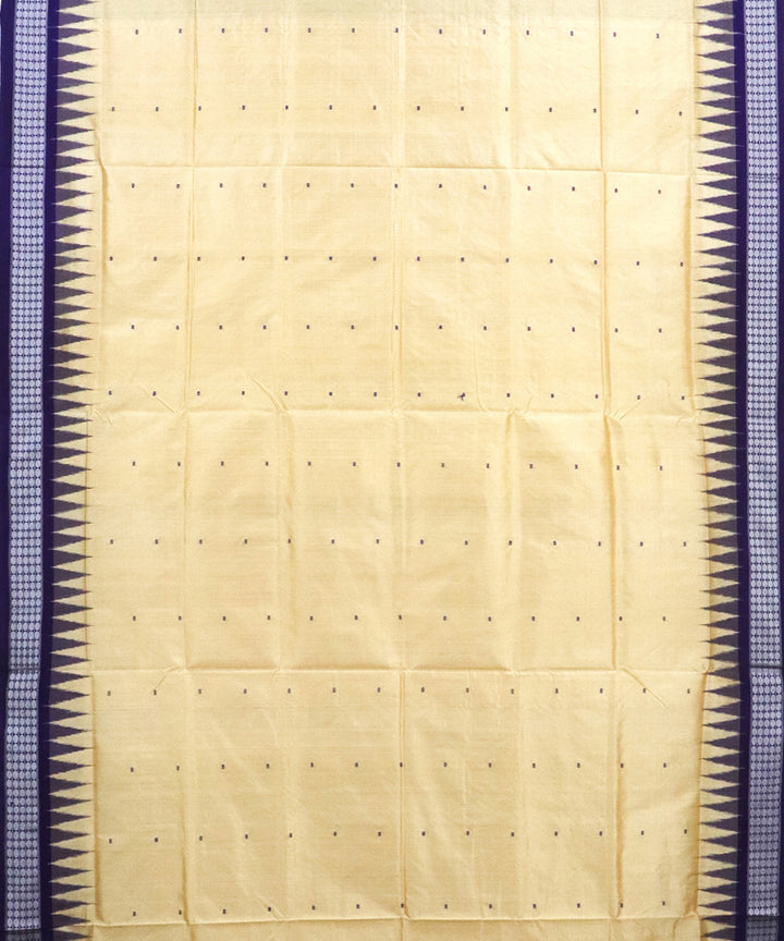 Peach blue Silk Handwoven Bomkai Saree