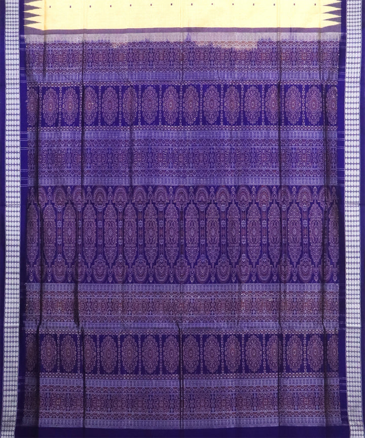 Peach blue Silk Handwoven Bomkai Saree