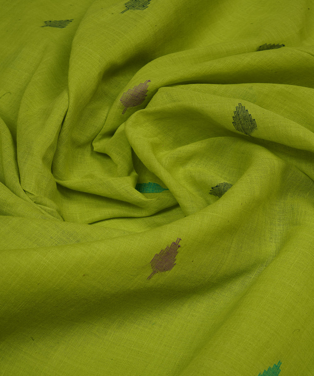 Green - Handloom Cotton Burdwan Jamdani Dupatta 33