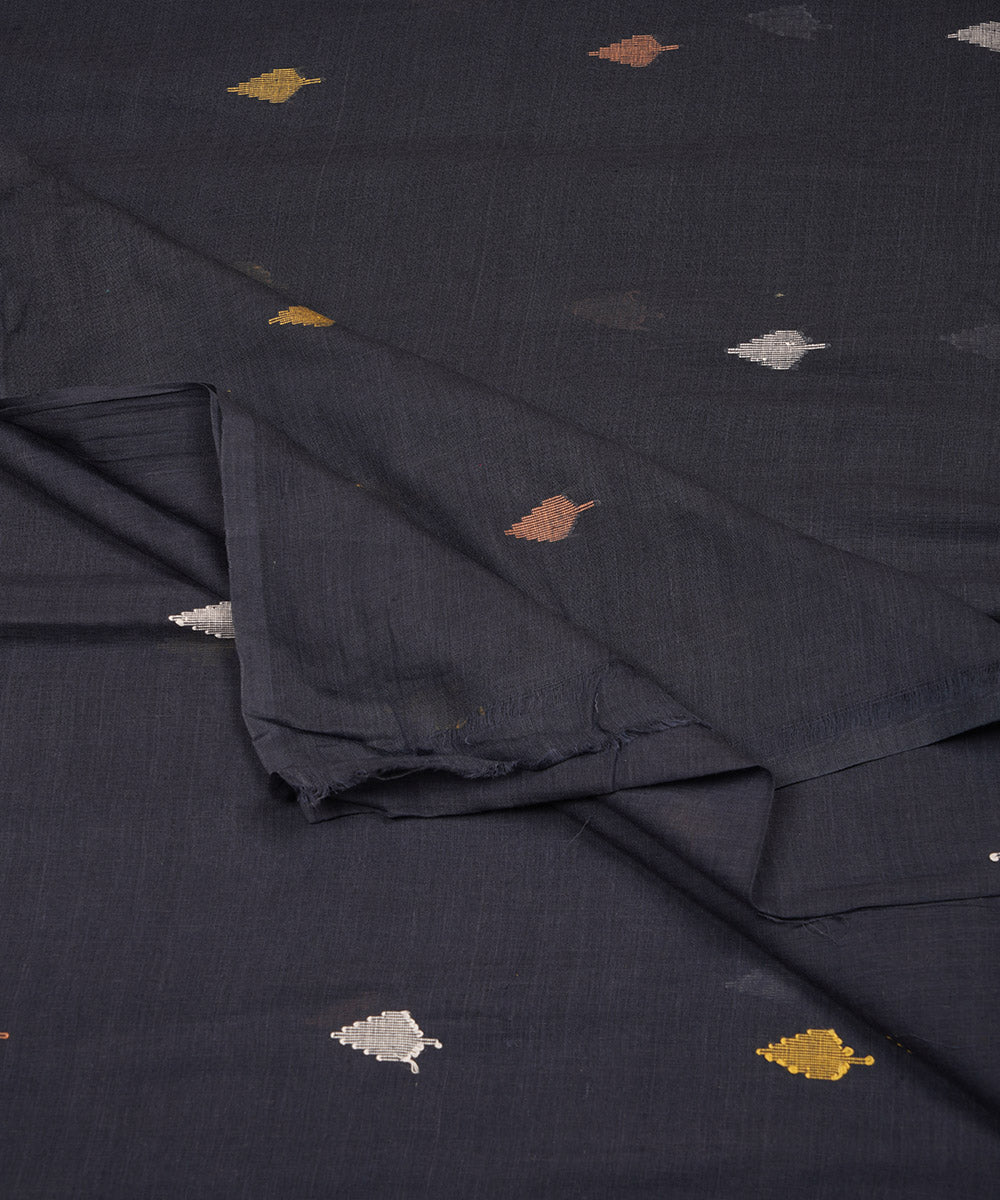 0.5m Blue hand loom bengal cotton jamdani fabric