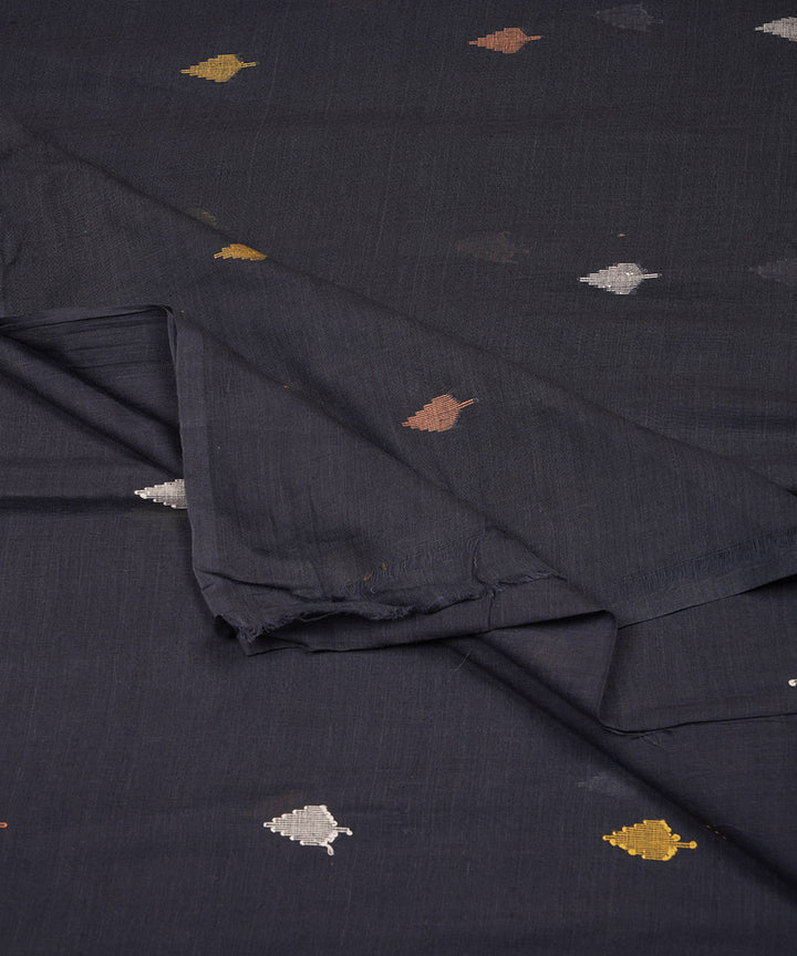 0.5m Blue hand loom bengal cotton jamdani fabric