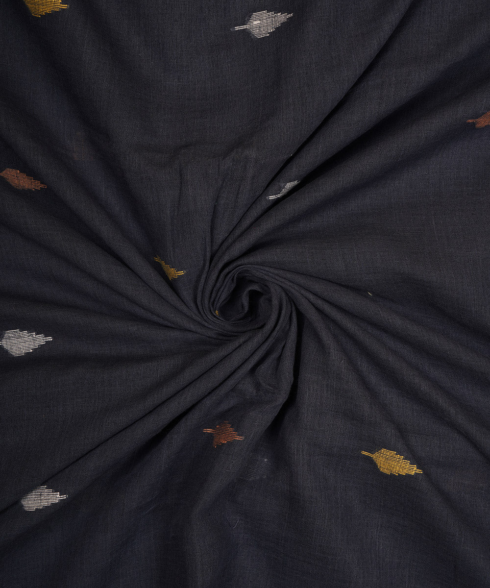 0.5m Blue hand loom bengal cotton jamdani fabric