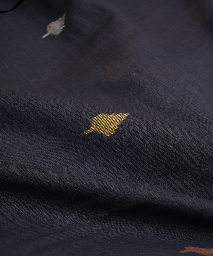 0.5m Blue hand loom bengal cotton jamdani fabric