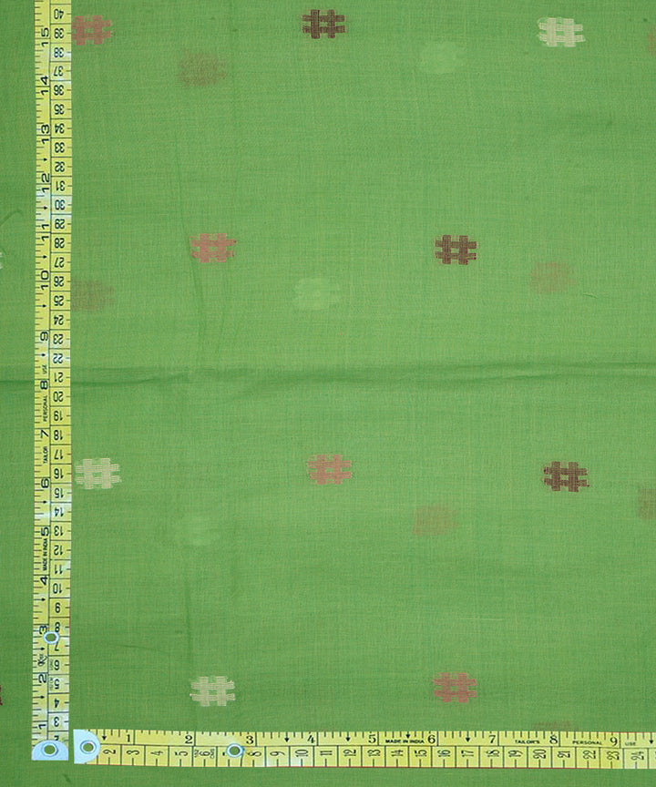 Light green handloom bengal cotton jamdani fabric