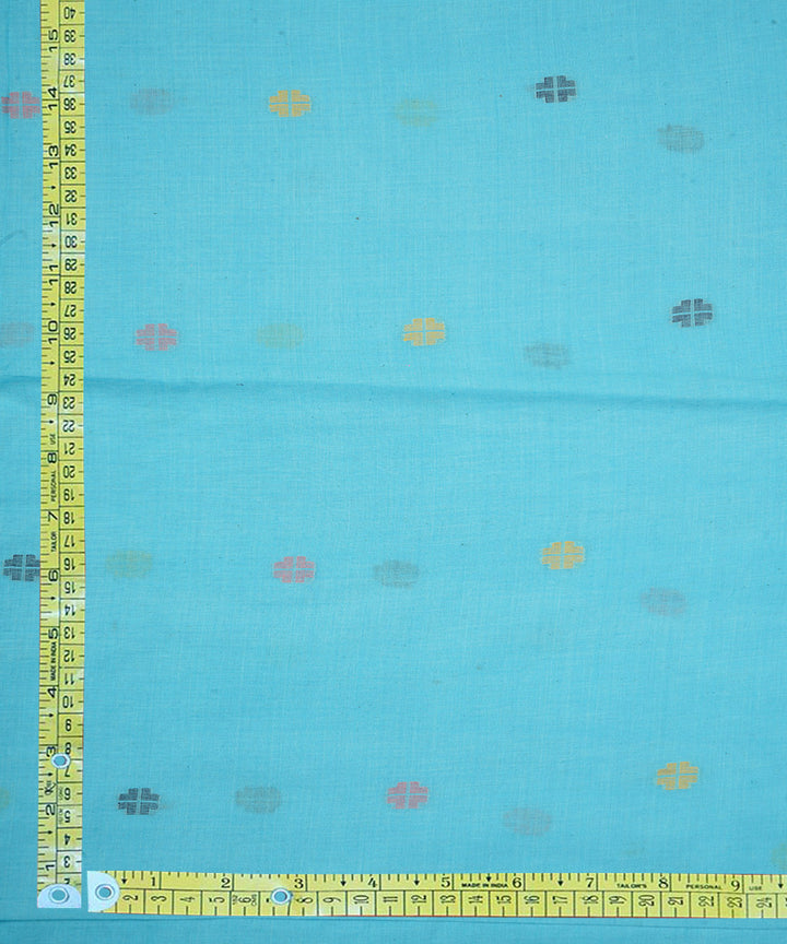 Sky blue handloom bengal cotton jamdani fabric