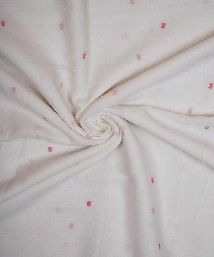 White handwoven bengal cotton border design jamdani fabric